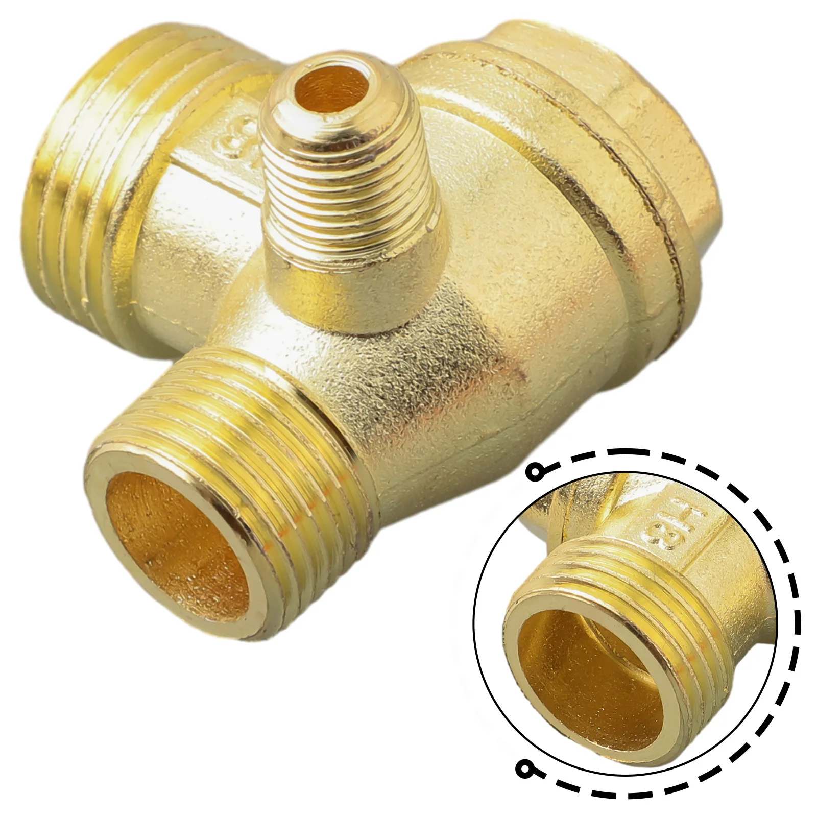 High Quality Check Valve Tube Flared Mouth Air Compressor Copper+Aluminum G1/8 Thread Parts 20/16/10mm Diameter