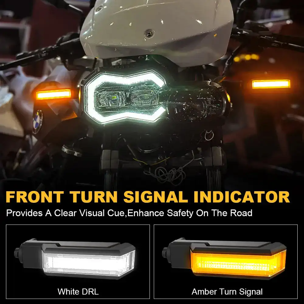 Luz de señal de giro LED para motocicleta, luz intermitente delantera y trasera, luz de advertencia de proyección, para BMW R1200GS, F650GS, F800, R1200