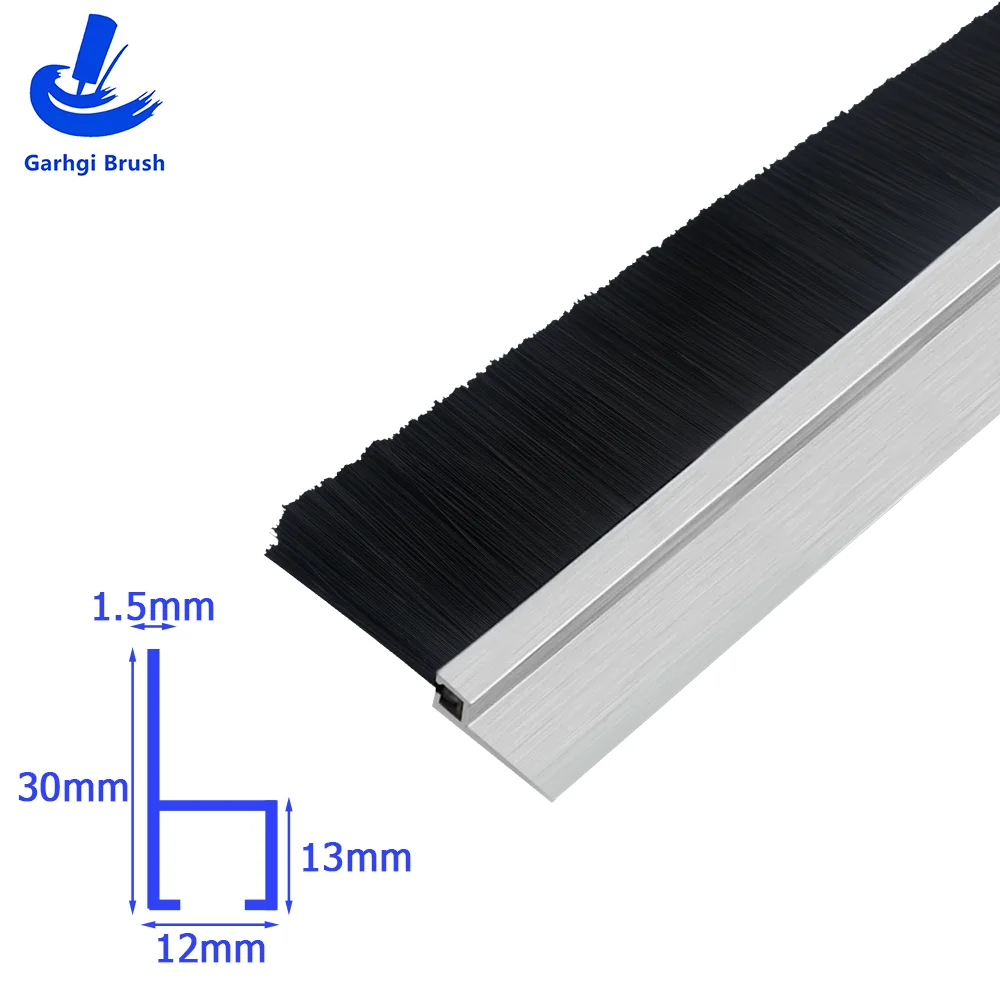 H-Type Strip Sealing Brush 8X8mm Industrial Door Window Sweep Weather Barn Dock CNC Machine Enclosure Dust Noise Insect Proof