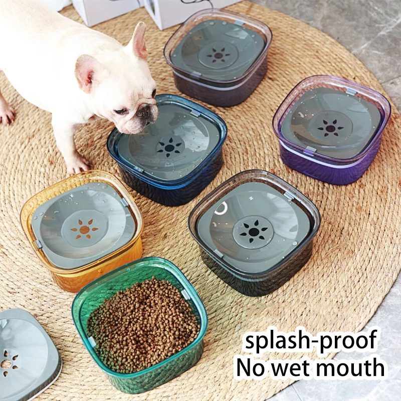 2L Cat Dog Water Bowl Carried Floating Bowl Anti-overflow Slow Water Feeder Dispenser Pet Fountain Water Dispenser Dog Supplies