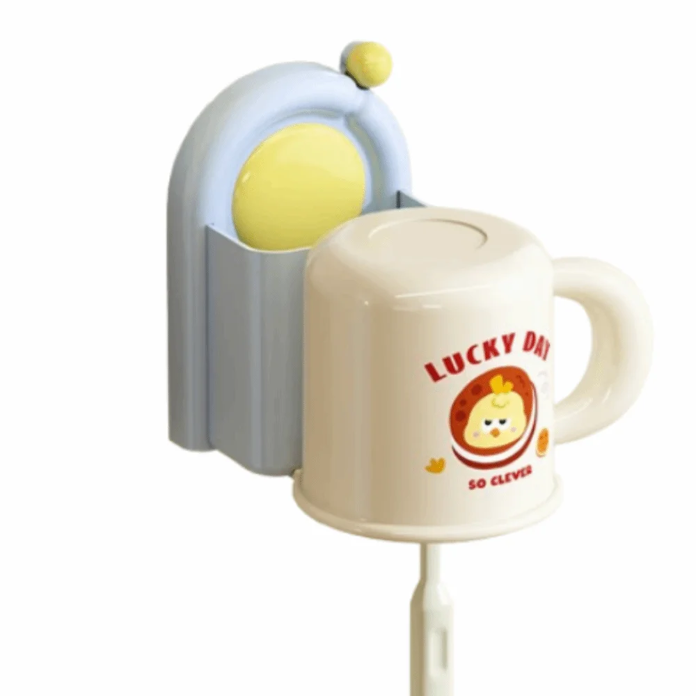 

Suction Cup Wall Mounted Toothbrush Holder Punch-Free Waterproof Suction Cup Toothbrush Holder with Mouthwash Cup Self Adhesive