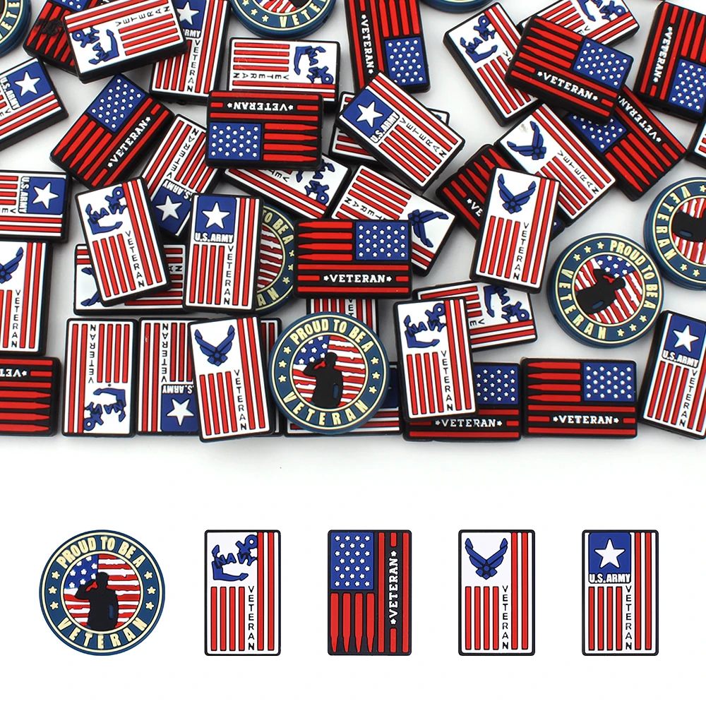 5/10pcs New Silicone Beads Veteran themed beads for DIY KeyChain Focal Pendant Jewelry Accessories Creative Gifts