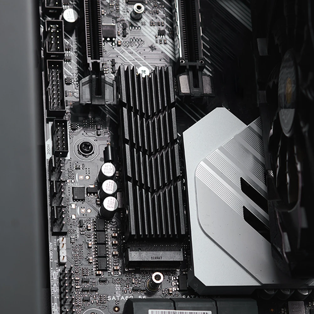 M.2 2280 SSD Radiator Heat Sink Aluminum Alloy Solid State Hard Disk Cooler with Thermal Silicone Pad for  Game Console