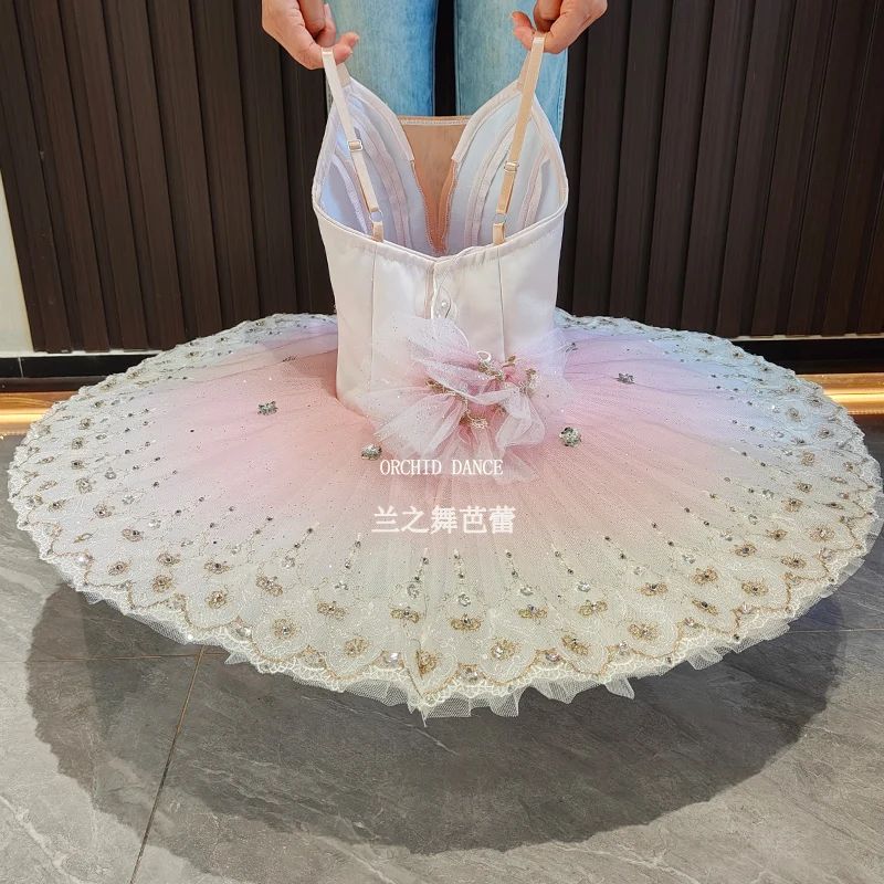 BT250662 전문 맞춤 사이즈 맞춤 색상 어린이 소녀 여성 성인 핑크 발레 튜튜 의상