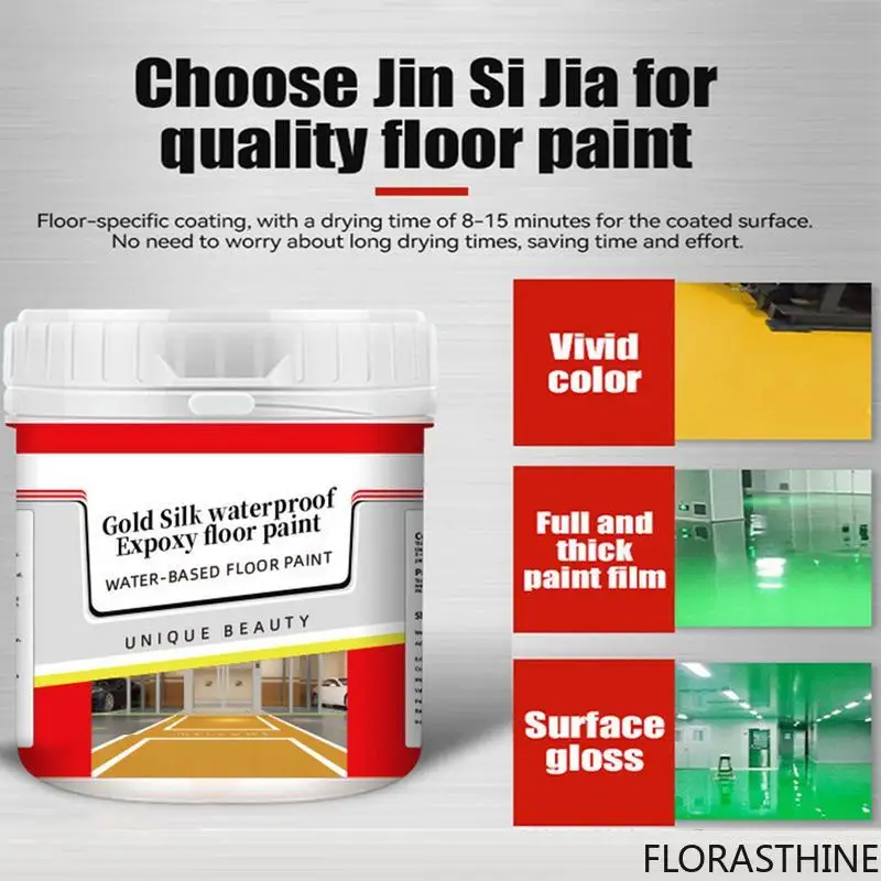 500G Garage Floor Paint Reflective Quick Dry Anti Slip Water-based Floor Paint Wear Waterproof Resistant Epoxy