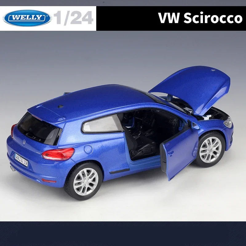 Модель автомобиля WELLY 1:24 Volkswagen Scirocco из сплава, литая металлическая Игрушечная модель автомобиля, коллекционная высококлассная имитация, подарок для детей