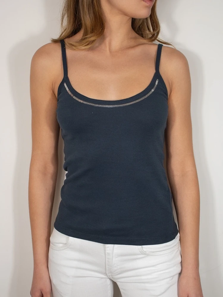 Women Y2K Silver Wing Print Cami Top Sleeveless Spaghetti Strap Crop Tank Top Vintage Streetwear Back Wing Pattern Slim Fit