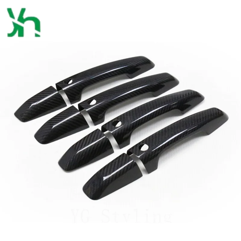 Per Land Rover 2017 + Accessori per rivestimento esterno per copertura maniglia porta in fibra di carbonio True Dry