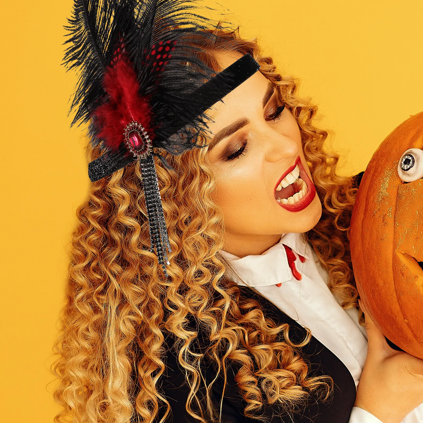 

Plume Headband Women Forehead Hair Band Elegant Lightweight Vintage Hair Accessory Wedding Carnival Performance 1920S Headdress