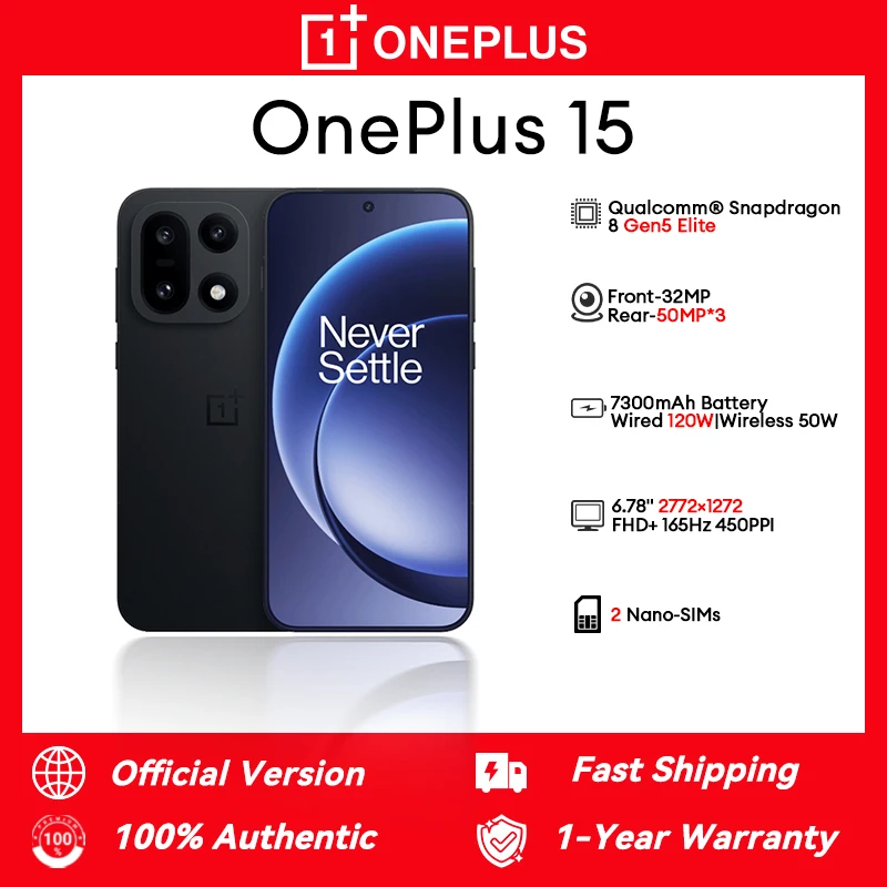Разблокированная китайская версия OnePlus 15 Snapdragon8 Elite Gen5 6,78 дюйма AMOLED 120 Гц 50 МП 7300 мАч 120 Супер зарядное устройство NFC OTA Global Rom
