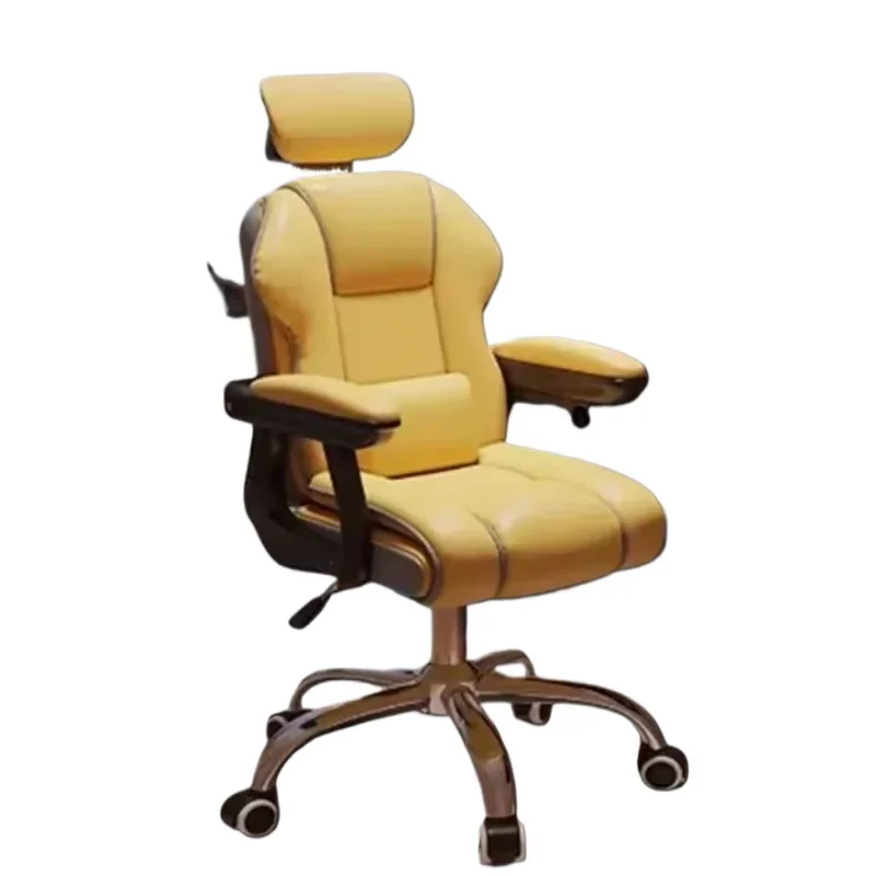 

Офисный стул с поддержкой спины Relax, желтая подставка для ног, дизайнерский игровой офисный стул, скандинавский дизайн, Cadeiras De Escritorio, милая мебель