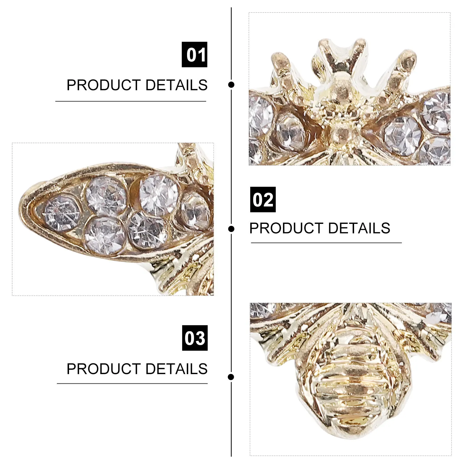 

10Pcs DIY Nail Ornaments 3D Bee Alloy Charm Decor for Manicure Jewelry Natural Fake Nails Body Art Nail Charm Manicure Decor