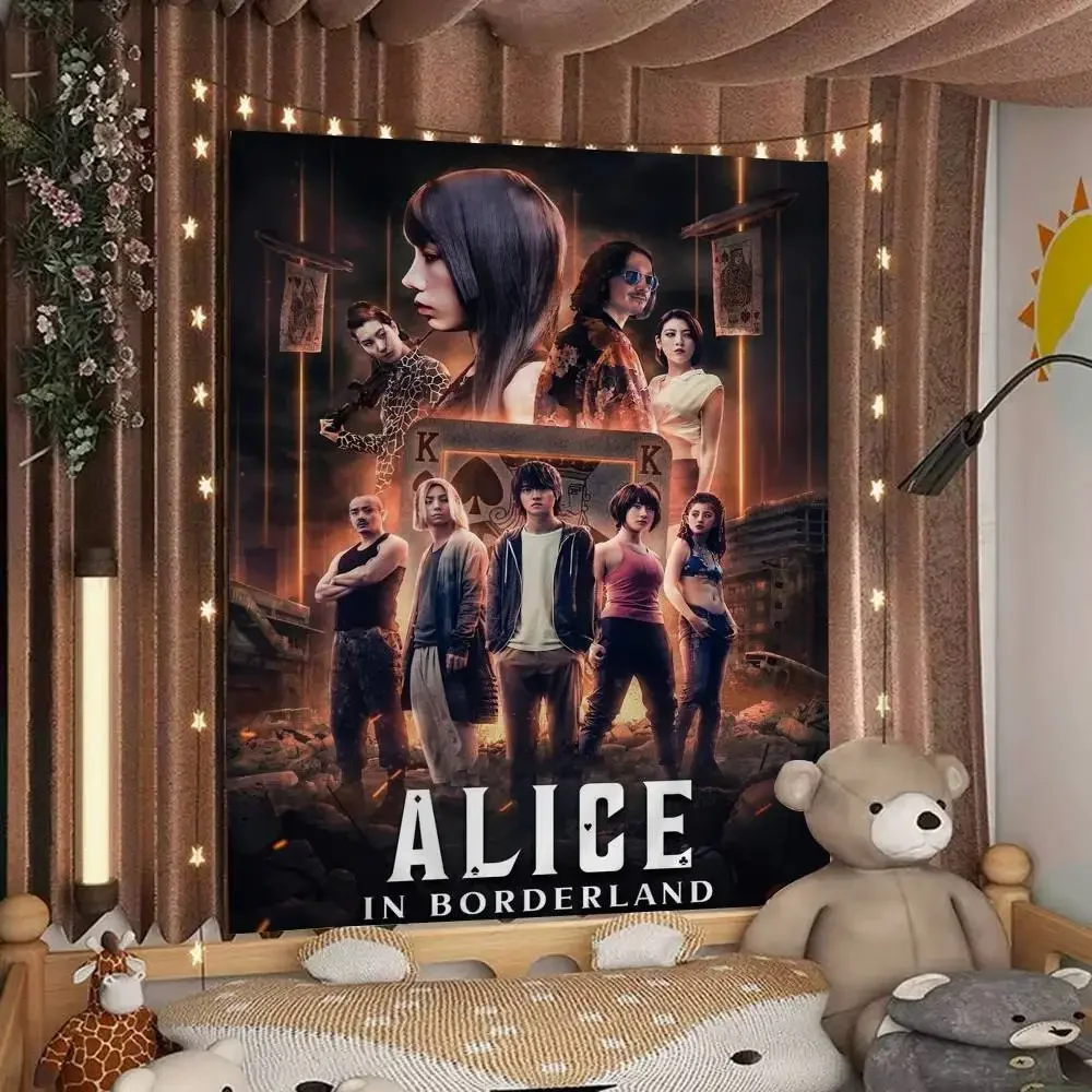 Alice In Borderland Movie Retro Tapestry Art Printing Japanese Wall Tapestry Anime Wall Hanging Home Decor