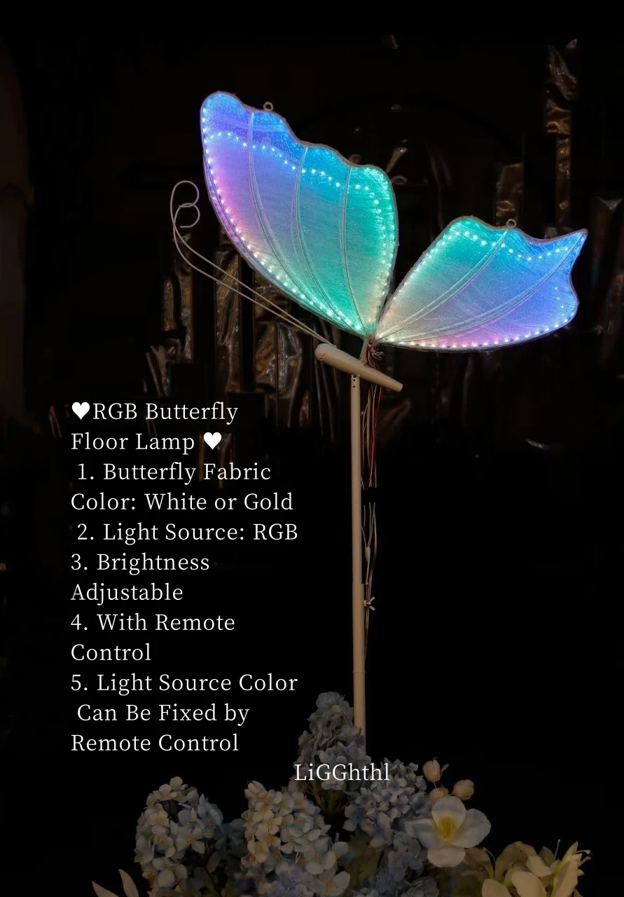 RGB Butterfly Led Wedding Decoration Floor Lights with Remote Control for Ceiling Stage Event Party Wedding Lamp Butterflies