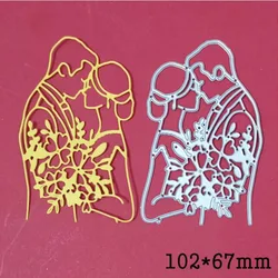 Bride Groom Kissing Couple Wedding Metal Cutting Dies For Scrapbooking Stencils DIY Paper Album Cards Decor Embossing