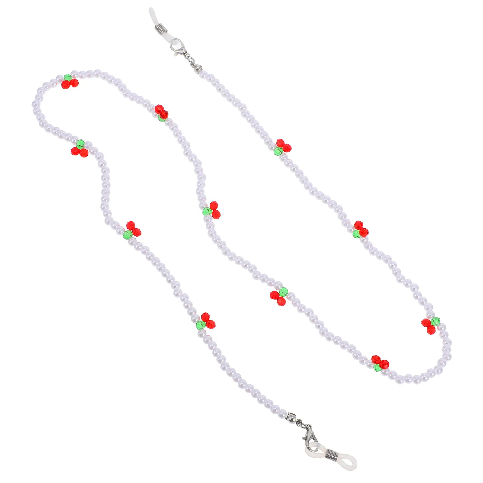 

Cherry Rice Bead Mask Chain Eyeglasses Hanging Metal Cord Lanyard Glasses Bead Chain Prevent Fall Protect Damage Easy Install