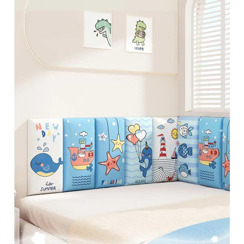 

Headboard for Full Size Bed Cartoon Children's Room Bed Circumference Headboards Backrest Pad Anti-collision Wall Soft Bag