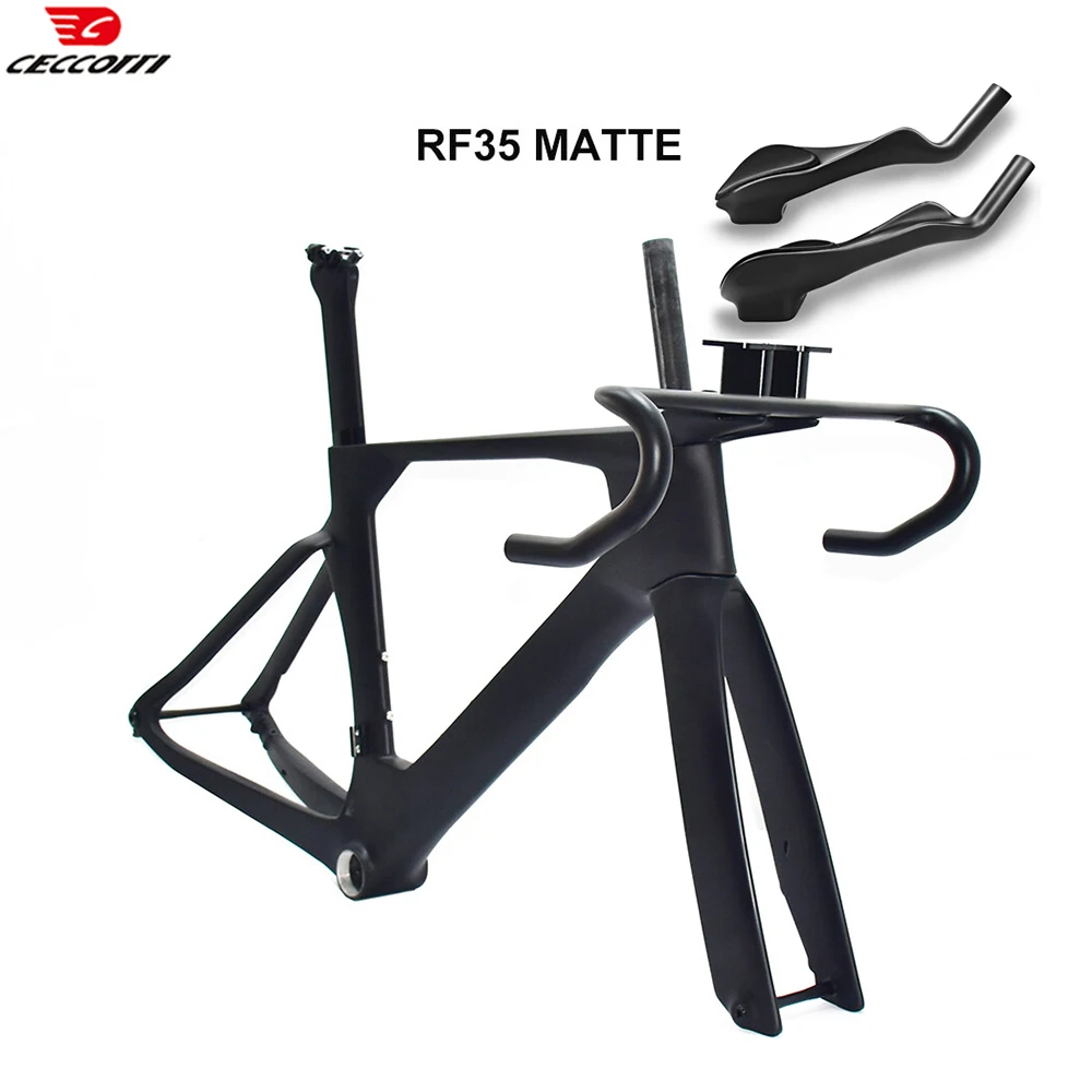 CECCOTTI RF35 Disc Brake Road Bike Frame Fit Time Trial Racing with Rest Handlebar Bicycle Frame Carbon