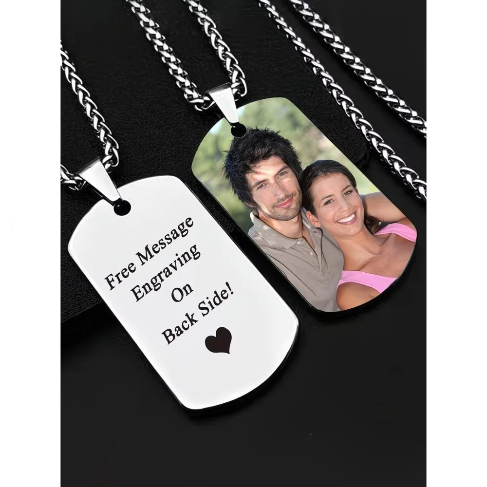 Custom Sunflower Buckle Flower Basket Chain Personalized Custom Photo Necklace, 304 304 Stainless Steel Dog Tag Steel Color