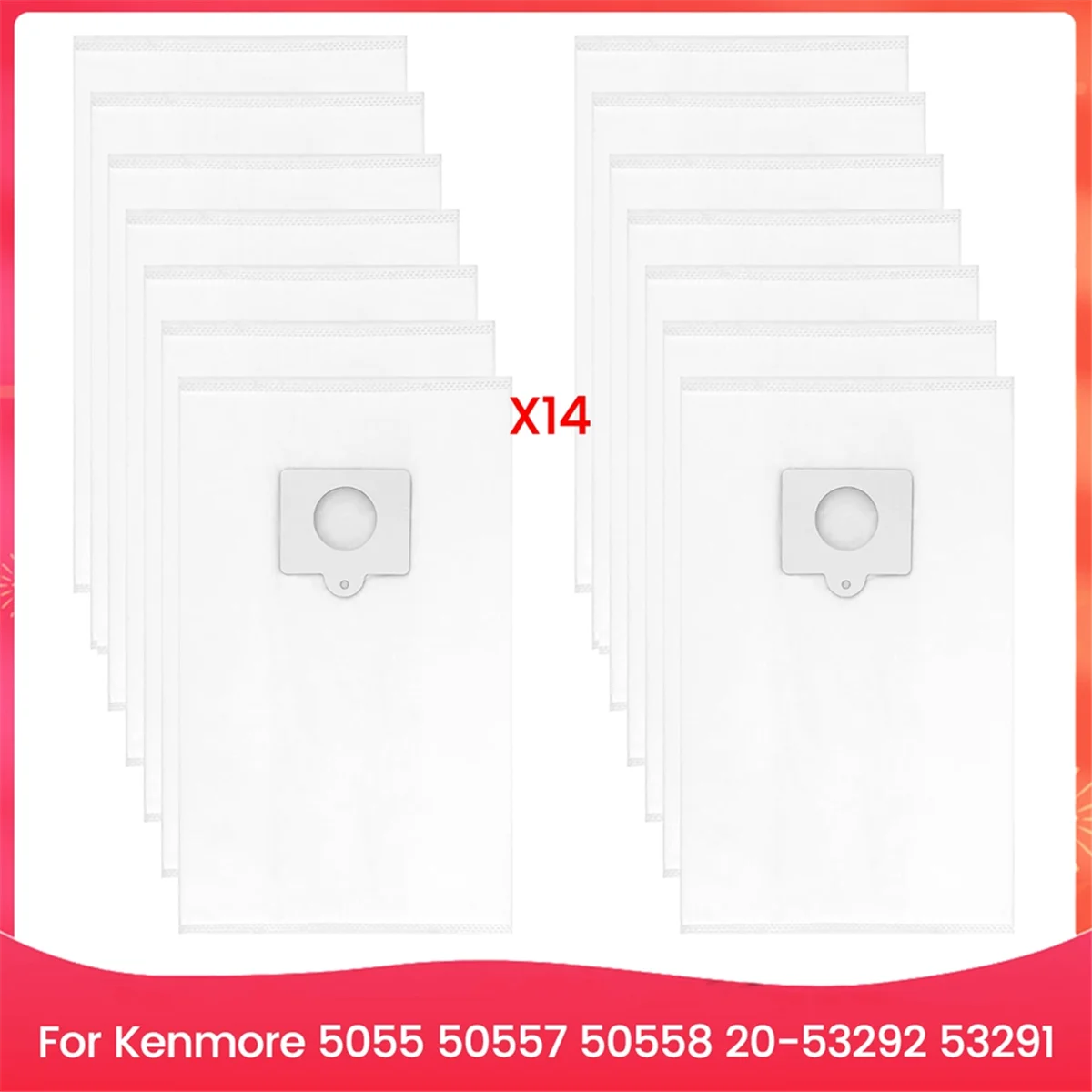 14 sacchetti di ricambio per aspirapolvere in tessuto tipo Q/C 53292 per aspirapolvere a contenitore Kenmore 5055,50557,50558,20-53292,53291