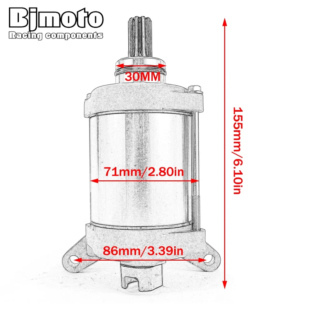 Starter Motor For Yamaha YFM450FWA Kodiak 450 YFA-1 YFM125 Breeze 125 EX250 ZZR250 EL250 Eliminator 250 EX250 NINJA 250R GPX250R