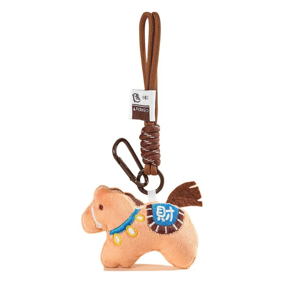 

Stuffed Animal Horse Keychain Cute Design Backpack Ornaments Horse Year Key Ring Hanging Decor Lucky Mascot Pony Pendant