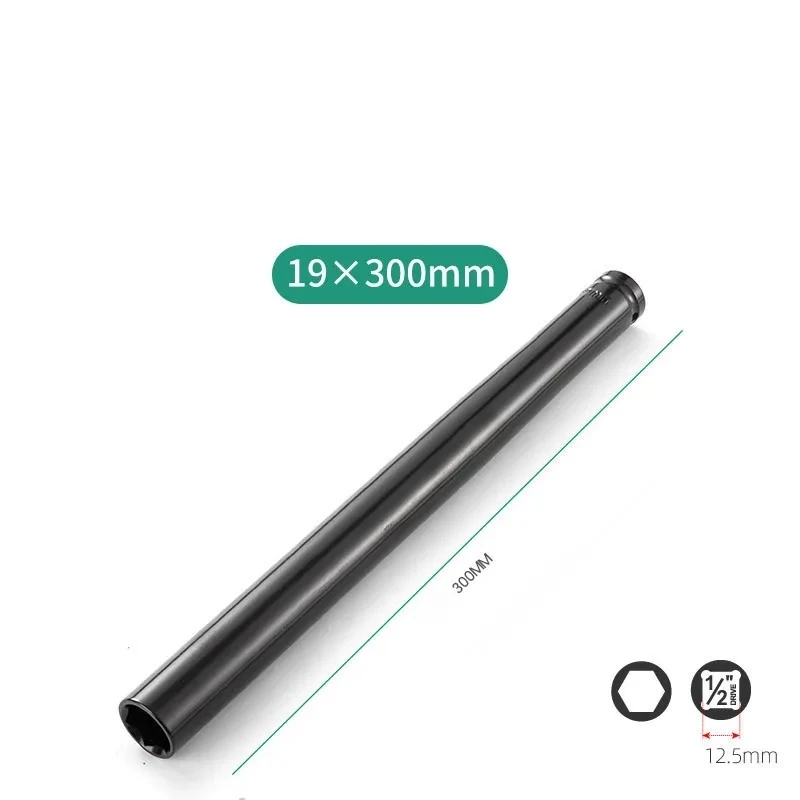 Imagem -02 - Cabeça de Soquete Hex Profunda Super Longa Chave de Impacto Adaptador Drive Especial 18 mm 19 mm 21 mm 22 mm 24 mm 27 mm 300 mm 2