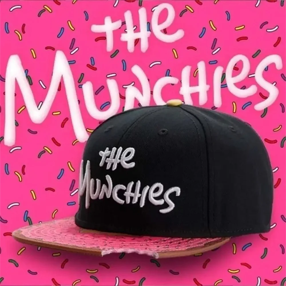 THE MUNCHIES Baseball Cap Fashion Snacks Pink Snapback Hat Men Women Adult Hip Hop Golf Caps Outdoor Casual Sun Hats Gorras Bone