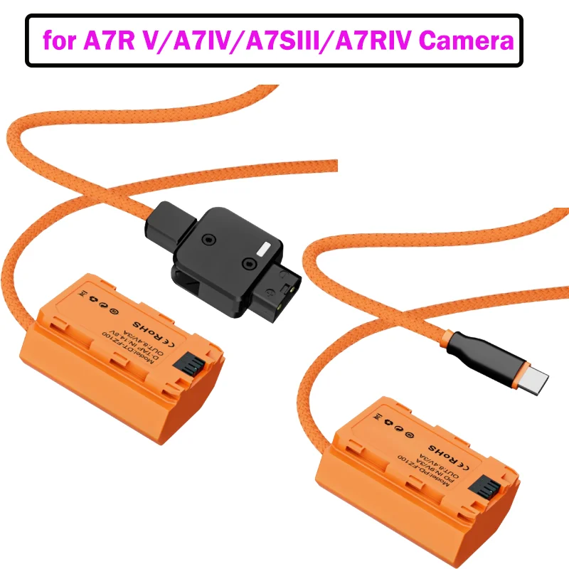 

D Tap To NPFZ100 Type C USB C Dummy Battery Power Cable For A7R V/A7IV/A7SIII/A7RIV Cameras Featuring Overcharge Protections