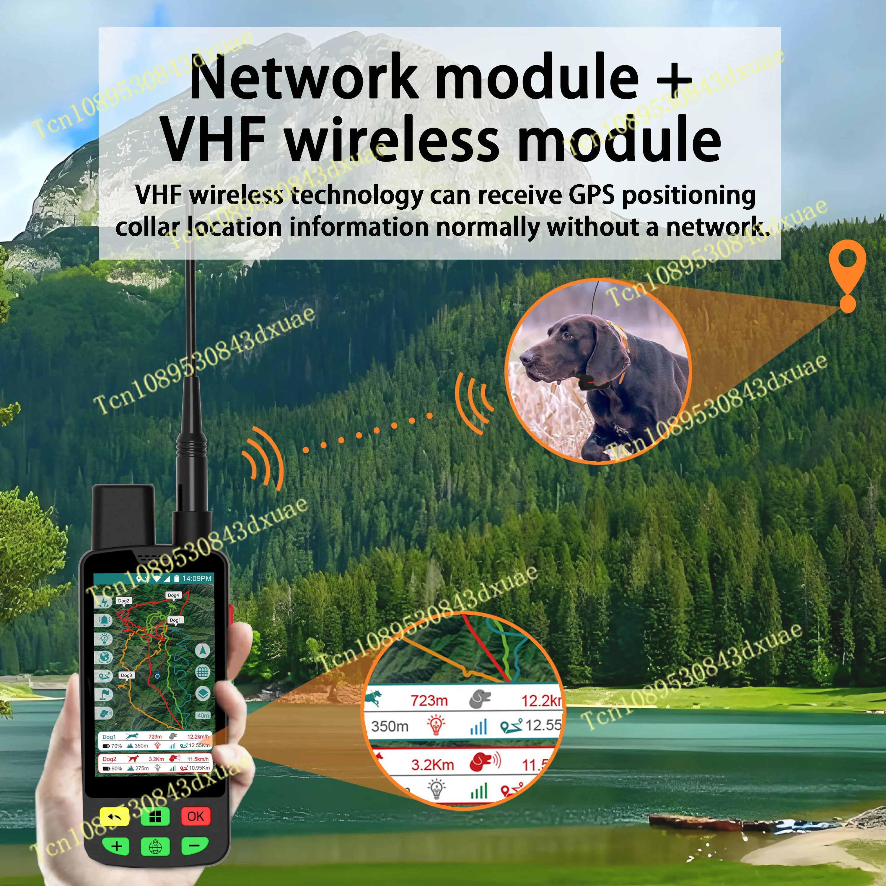 GPS Dog Tracker Collar: Multi-Handheld Pairing (IMEI) + 7-Day Historical Trajectory Playback & Dwell Analytics 4G Network