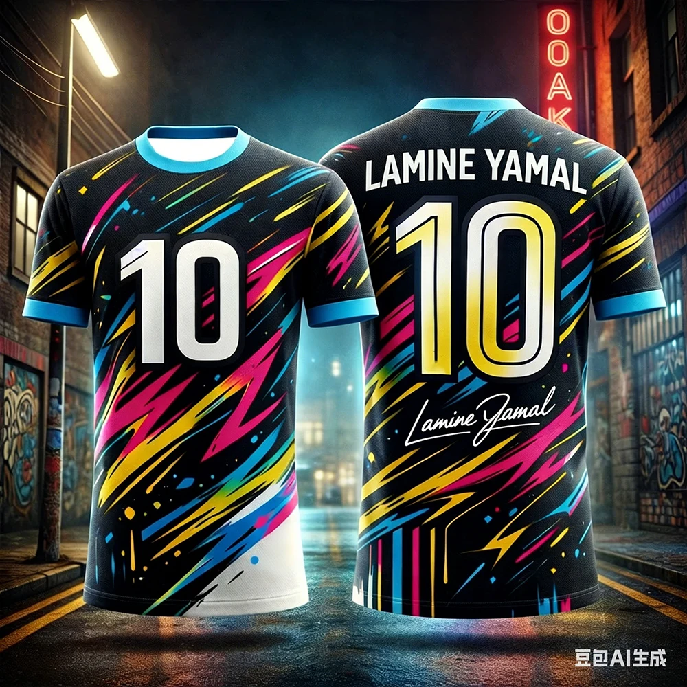 New Lamine Yamal Commemorative Sports T-Shirt 3D Print Quick-Dry Breathable For Soccer Fans Summer Casual Soccer Top