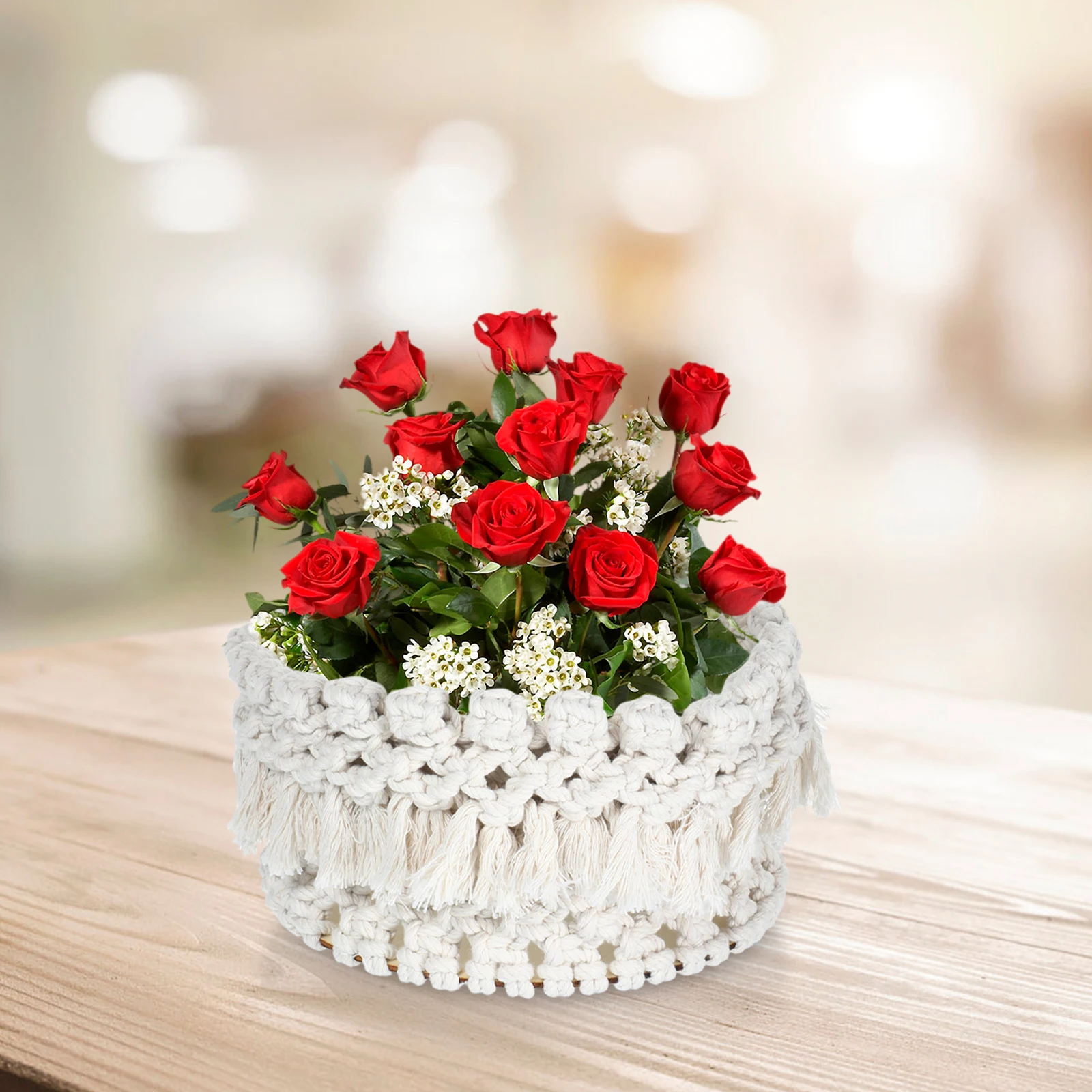 

Hand-Woven Cotton Rope Storage Basket Small Desktop Organizer For Makeup Snacks Home Decor Woven Basket Container Household