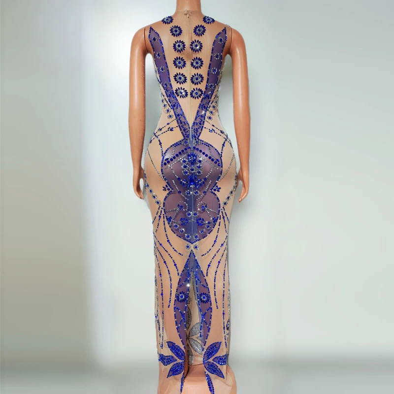 섹시한 퍼스펙티브 메쉬 이브닝 드레스, 여성 가수 파티, 원피스 바, 나이트클럽 Ds, Dj, 고고 댄스 코스튬, 무대 복장 XS8966