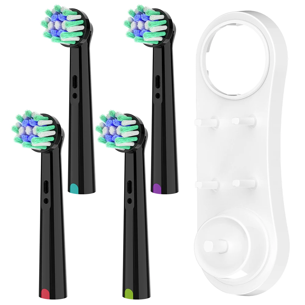 

4 насадки для щетки Cross Action с подставкой для головки зубной щетки, совместимые с электрическими зубными щетками Oral B, для 1000, 1500, 8850