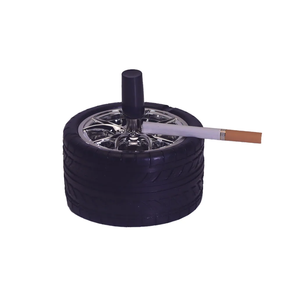 Metal Ashtray, Round Rotating Self-Clearing Smokeless Smoker Ashtray Office for Men Cigar Ashtray,Stainless Steel Windproof Rota