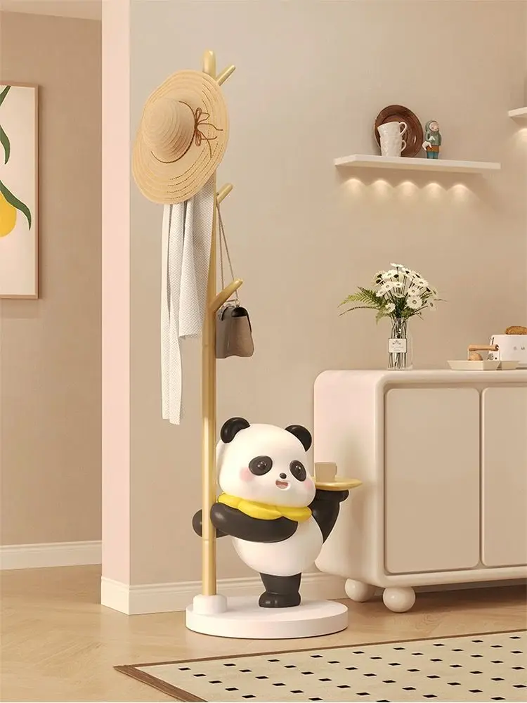 Cream Panda Coat Rack Floor Ceiling Decoration Living Room Hanger Bedroom Hanging Clothes Rack Furniture Home Decoration Gift