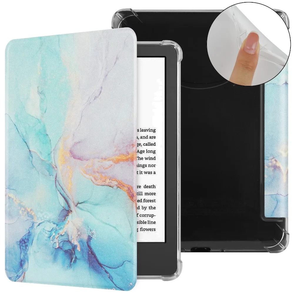 Auto Wake/Sleep e-Reader Case TPU Shockproof C2V2L3 Shell Wear Resistant for Kindle Basic 2024/2022 (11/12th Generation)
