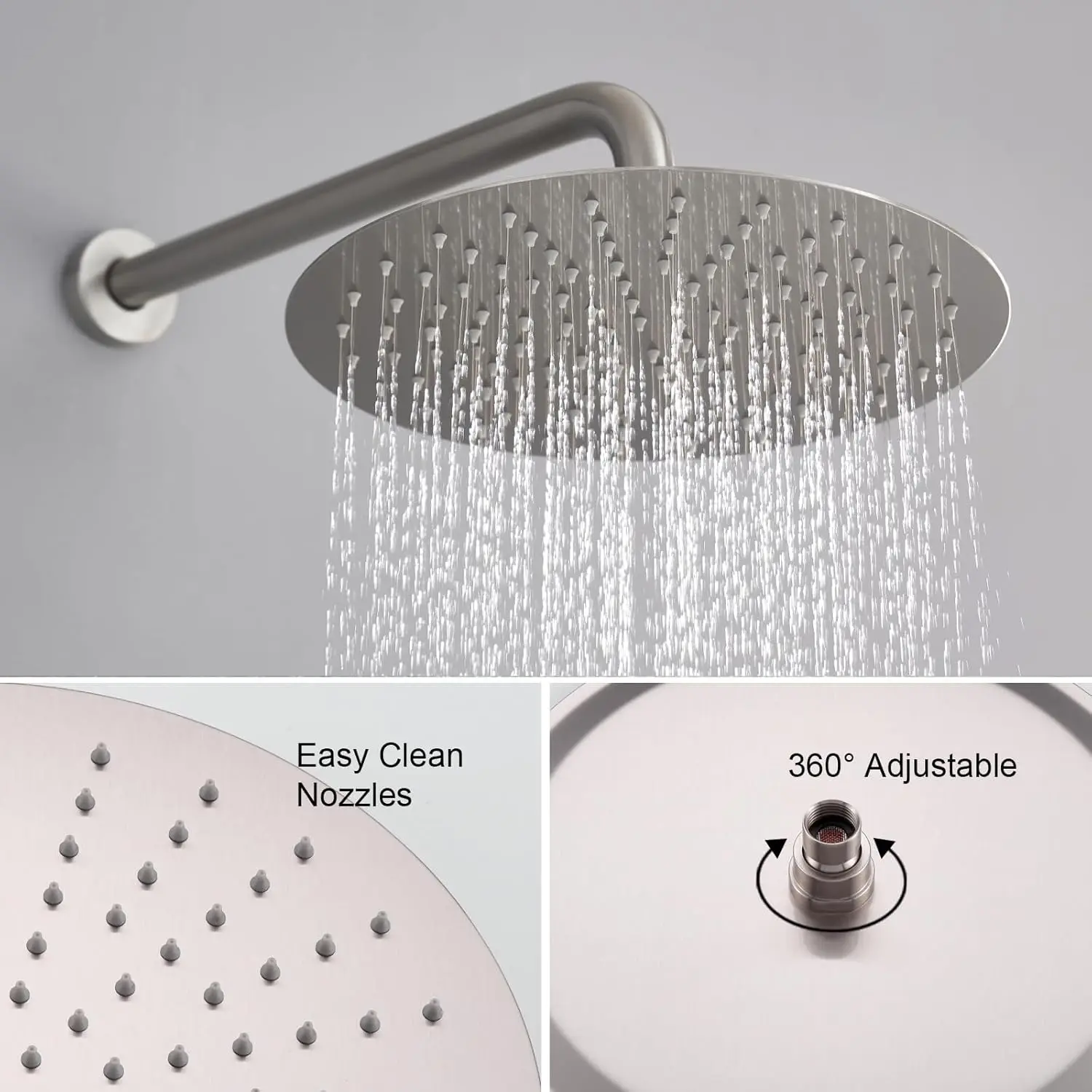 Shower System with Body Jets, 12 Inch Powerful Full Body Shower System with Rainfall Shower