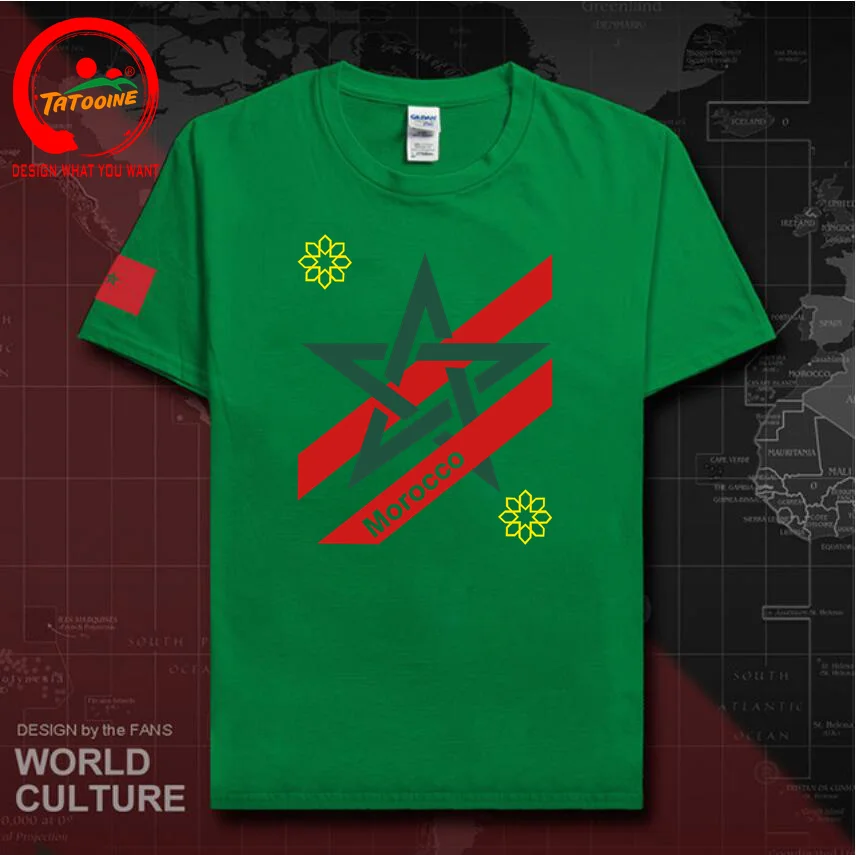 MA Morocco Flag His Star Is Green T Shirt Men Clothing 3D Print Moroccan Spirit Totem Emblem T-shirt Gym Tops Tee Shirts Hombres