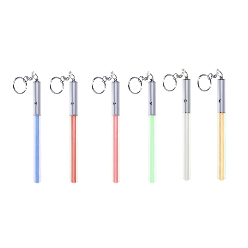 Mini Lightsaber Keyring Party Clubs Light Keychain Reusable Glowing Light Up Decor for Key Bag Adult Kids