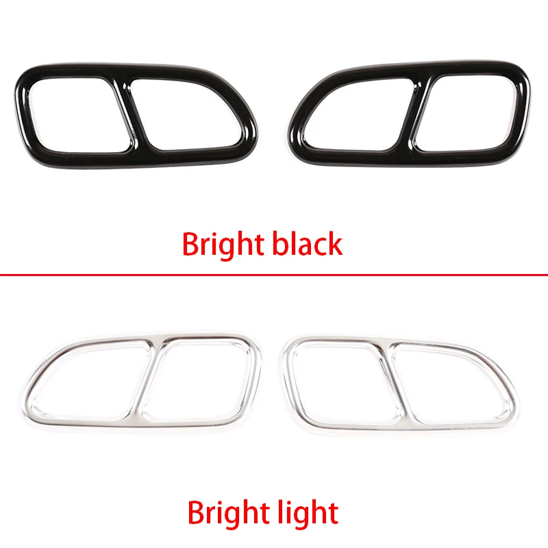Stainless Steel Exhaust Pipe Decor Trim For Mercedes Benz CLA C117 SLK 2009-2016 2 Pcs Polished Tail Throat Cover Auto Parts