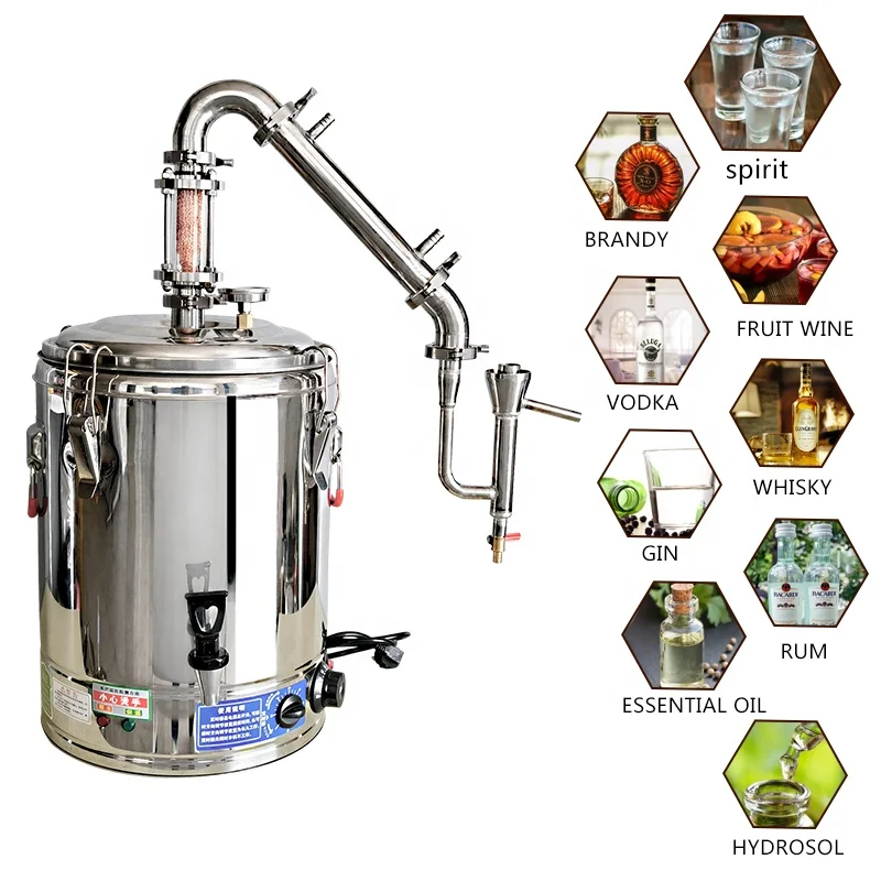 33L Stainless Steel Still Household Alcohol Still Whiskey Brandy Vodka Toaster