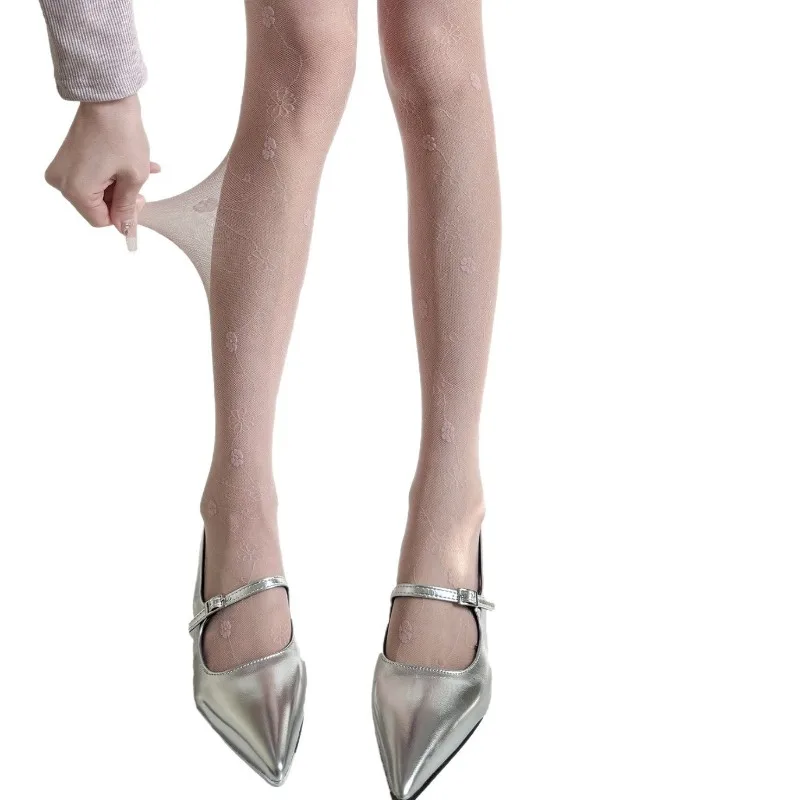 Lente Zomer Mintgroen Zoete Jacquard Panty Ultra Sheer Skin Tone Figuur-Flatterend voor Japanse JK Schooluniform Stijl