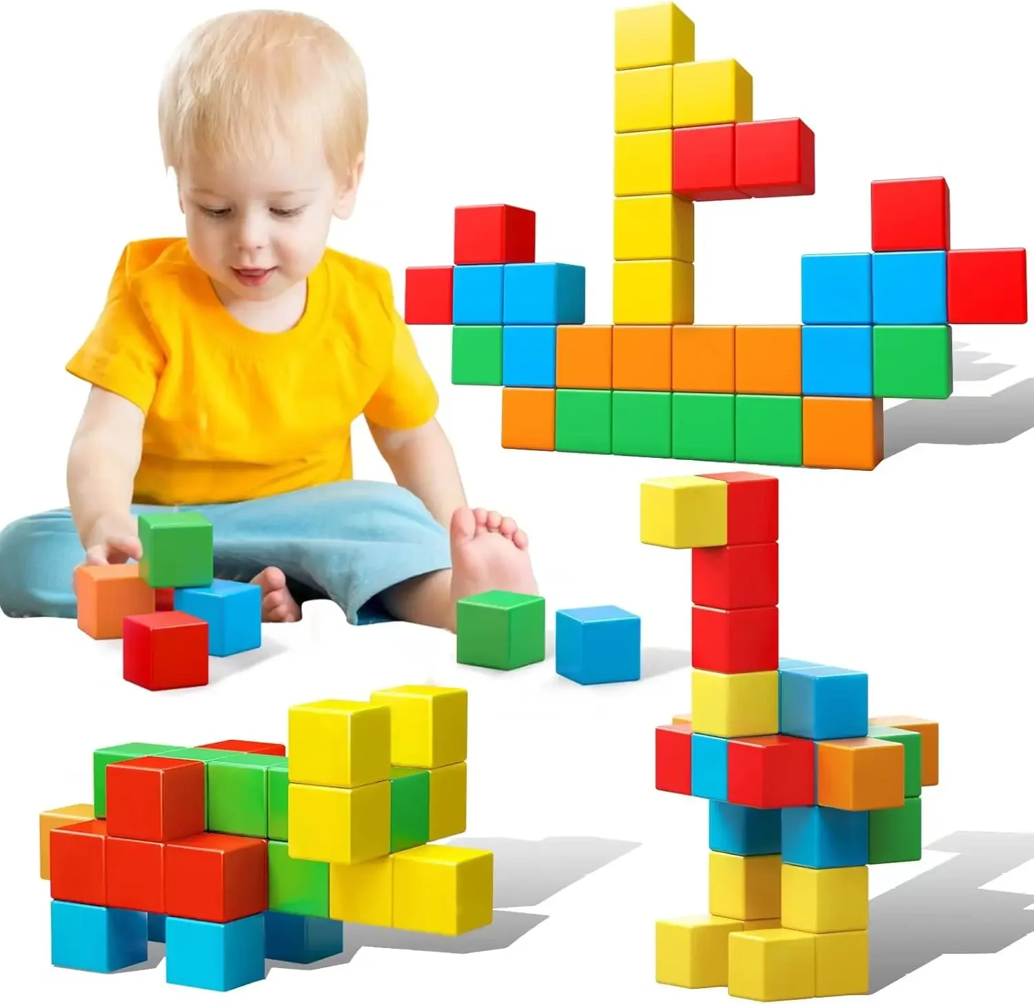 Magnetic Blocks 1.41 inch 3.6cm Large Magnetic Building Block for Toddlers Boys Girls Magnetic Cubes 2024 Best Gift for Children