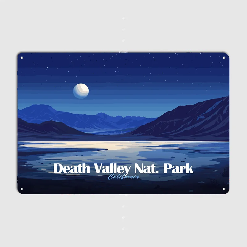 Death Valley National Park at Night Travel Poster Metal Sign Wall Custom Bedroom Indoor Home Wall Decor Posters Room Decoration