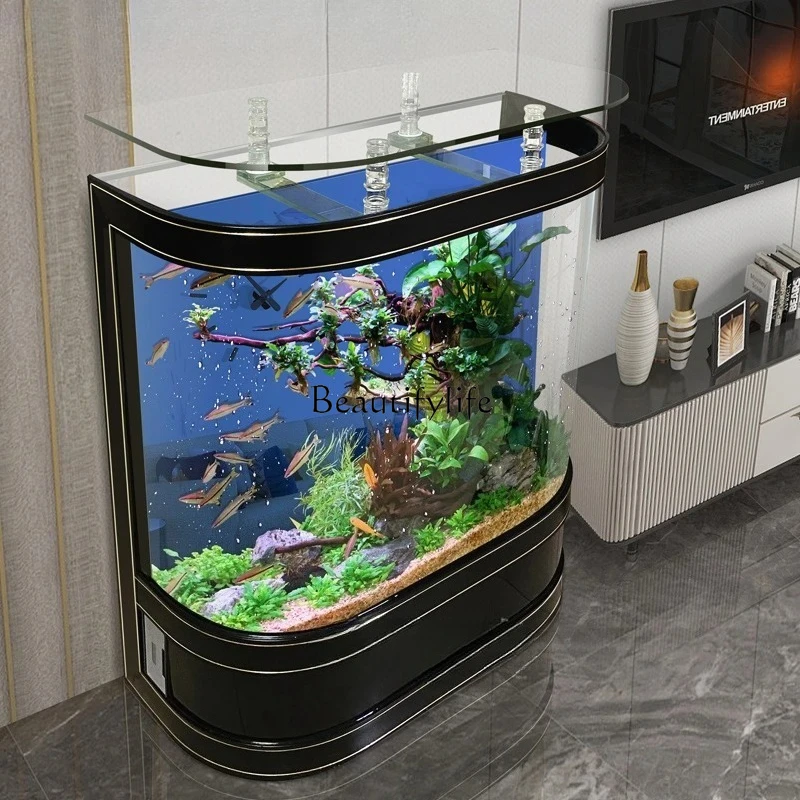 

The new medium and large light luxury floor self-circulation ecological water-free living room next to the household TV cabinet