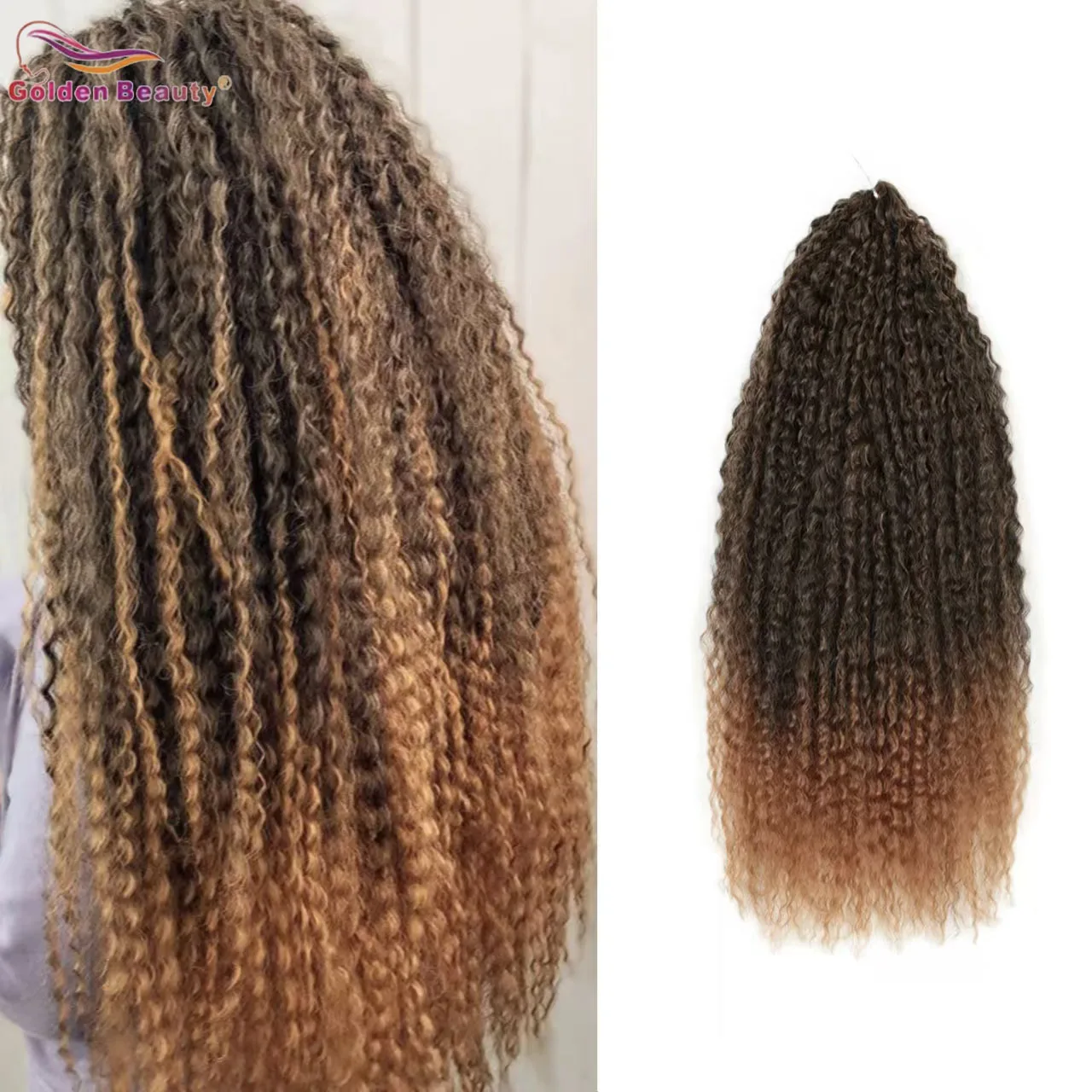 20 Inch Brazilian Crochet Braids Deep Wave Synthetic Natural wave Braiding Hair for women