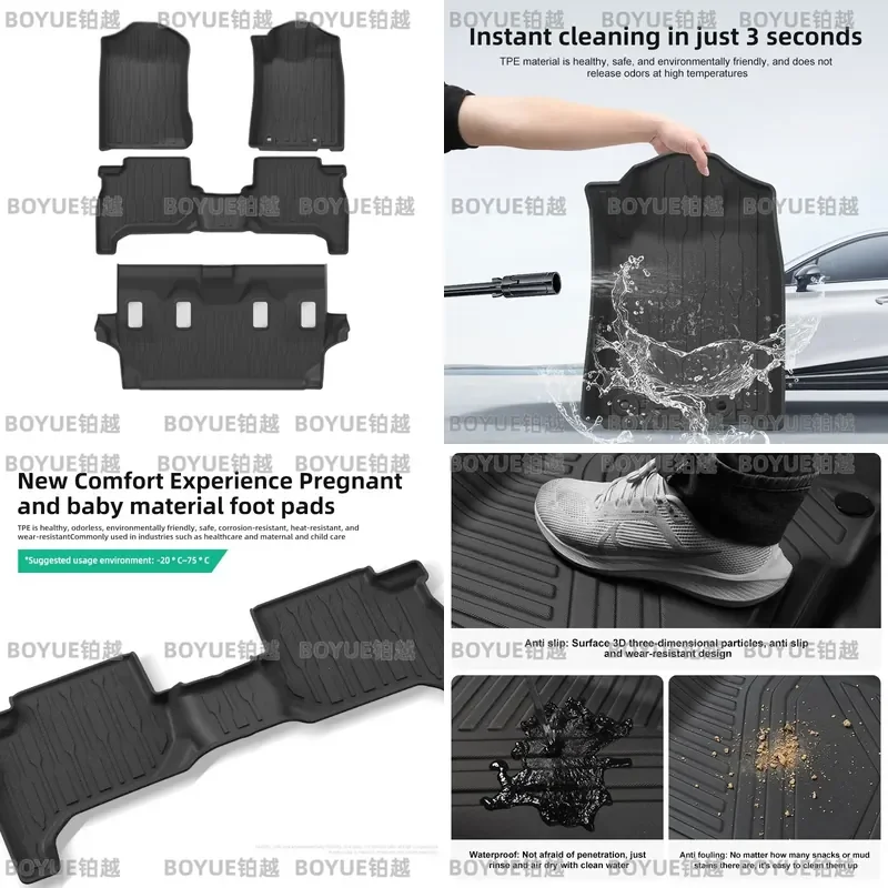 TPE Floor Mats for Daihatsu Terios Rush Custom Fit Car Foot Liners Trunk Cargo Liner All Weather Protection Interior