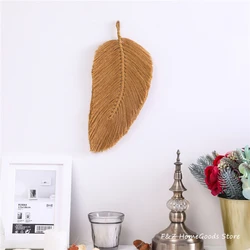 Chic Colorful Macrame Wall Hanging Hand-woven Tapestry Leaf Feathered Bohemian Style Boho Decor For Home Kids Room Decoration