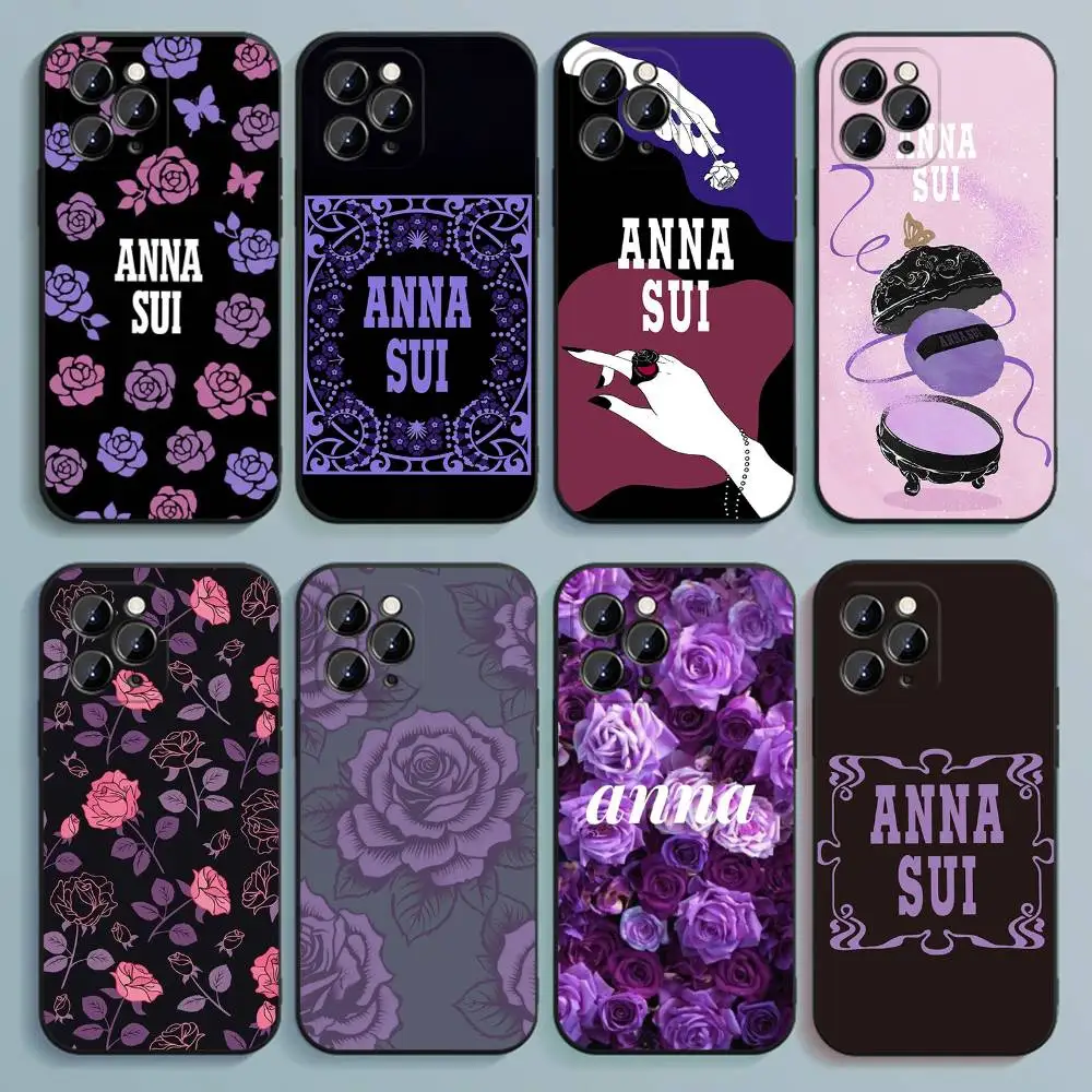 

Purple A-ANNA S-SUI Phone Case For iPhone 17,16,15,14,13,12,Pro,Max,Plus,E,SE4,Air,Mini Black Soft Cover